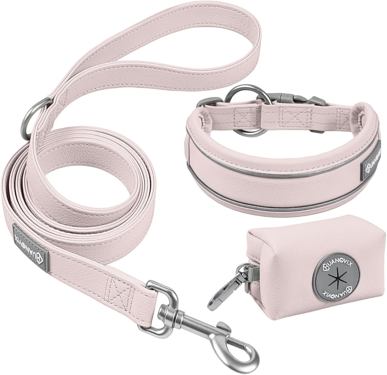 PU Leather Dog Collar & Leash Set, Limited Stock Clearance Sale