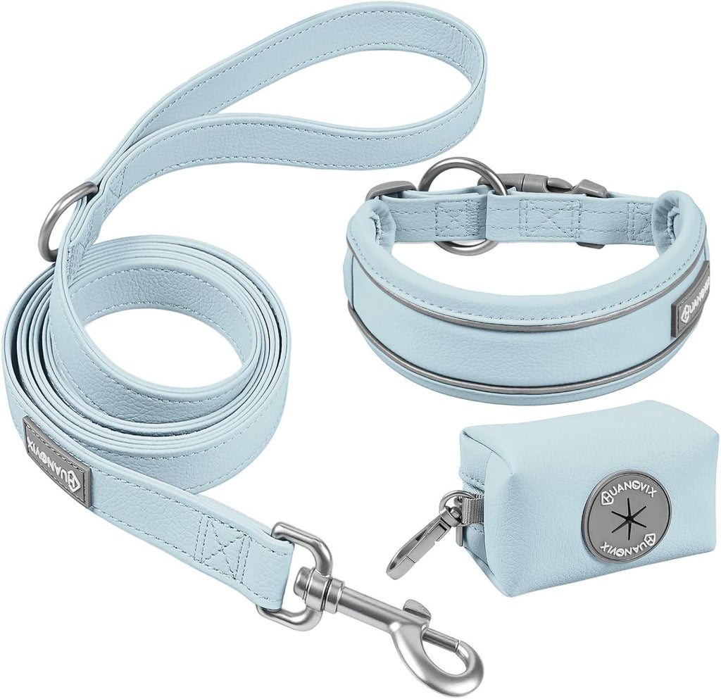 PU Leather Dog Collar & Leash Set, Limited Stock Clearance Sale