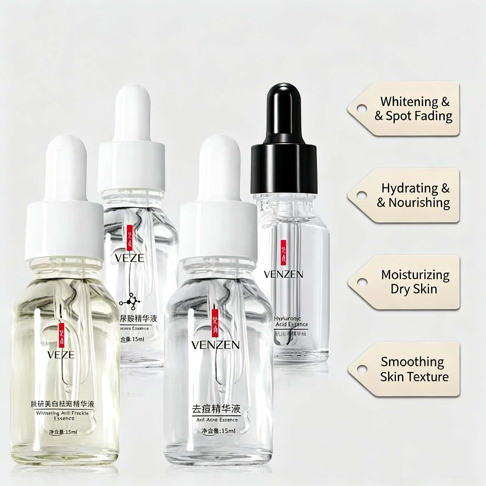 VEZE Concentrated Face Serum, Whitening, Acne Treatment, Anti-Wrinkle & Hydrating Facial Essence, Mixed Varieties Random Delivery Clearance Stock