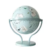 Metallic Blue World Globe with Stainless Steel Stand Clearance, Mini Rotating Desktop Globe, Decorative Educational World Map Globe for Office Home Desk Decor Student Geography Learning Gift