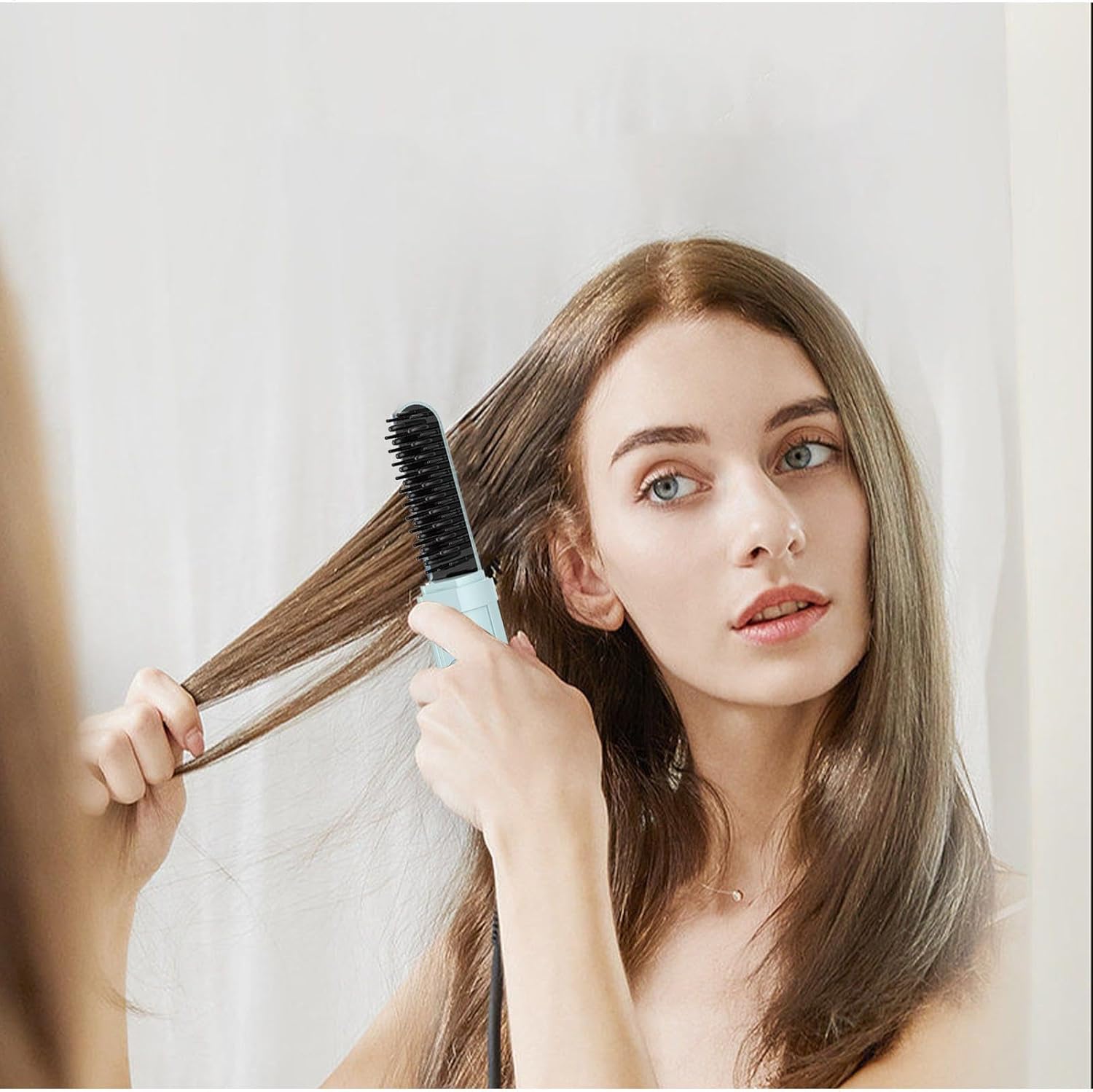 Small Overstock Batch 17 Rechargeable Wireless Straight Hair Brush, Compact Pocket Heating Hair Styling Tool Liquidation Offer
