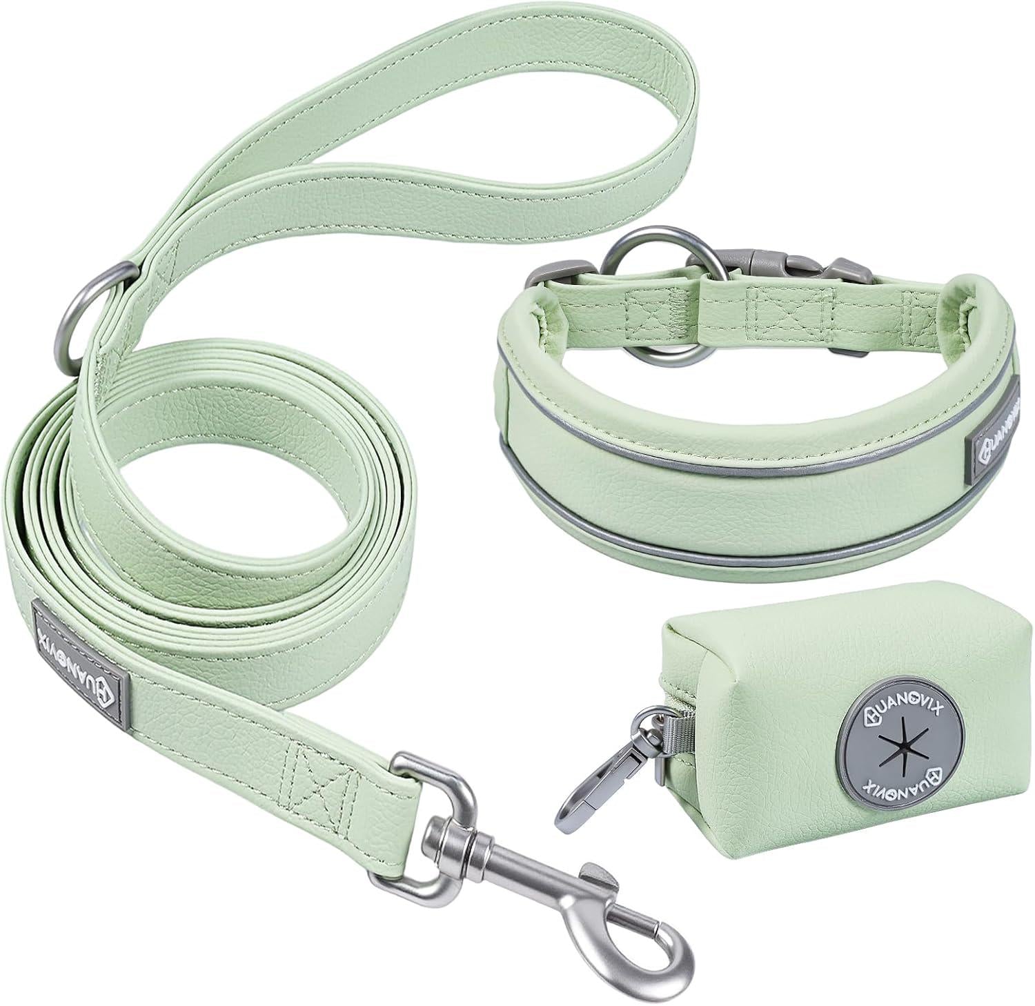 PU Leather Dog Collar & Leash Set, Limited Stock Clearance Sale