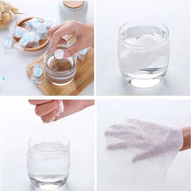 Clearance MYONLY Compressed Cleansing Towels, 20Pcs Per Bag, Individually Wrapped Pure Cotton Disposable Face Towels for Travel