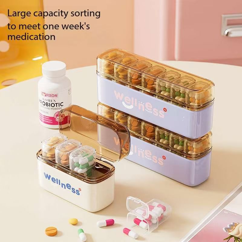 Bulk Liquidation Leakproof Portable Pill Box, 1488Pcs Mixed 3 Colors Batch Travel Medicine Organizer Holder
