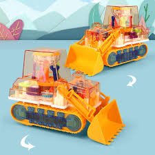 Universal Walking Gear Bulldozer, Light Up Musical Transparent Excavator Truck, Toddler STEM Toy Clearance Stock