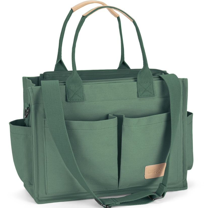 Mixed Sizes & Colors Surplus 1396Pcs Multi-Pocket Canvas Tote Bag, Detachable Shoulder Strap Daily Work Handbag Wholesale Liquidation