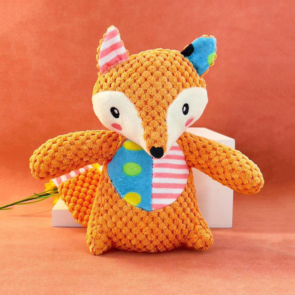 Plush pet toys: dogs – self-entertaining, sound-making toys; cats – chew toys, durable, interactive plush toys; pet supplies