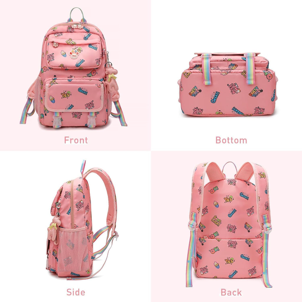 Mixed Colors & Styles Surplus 3840Pcs Cute Cartoon Print Kids Backpack, Lightweight Waterproof Student School Bag Wholesale Liquidation