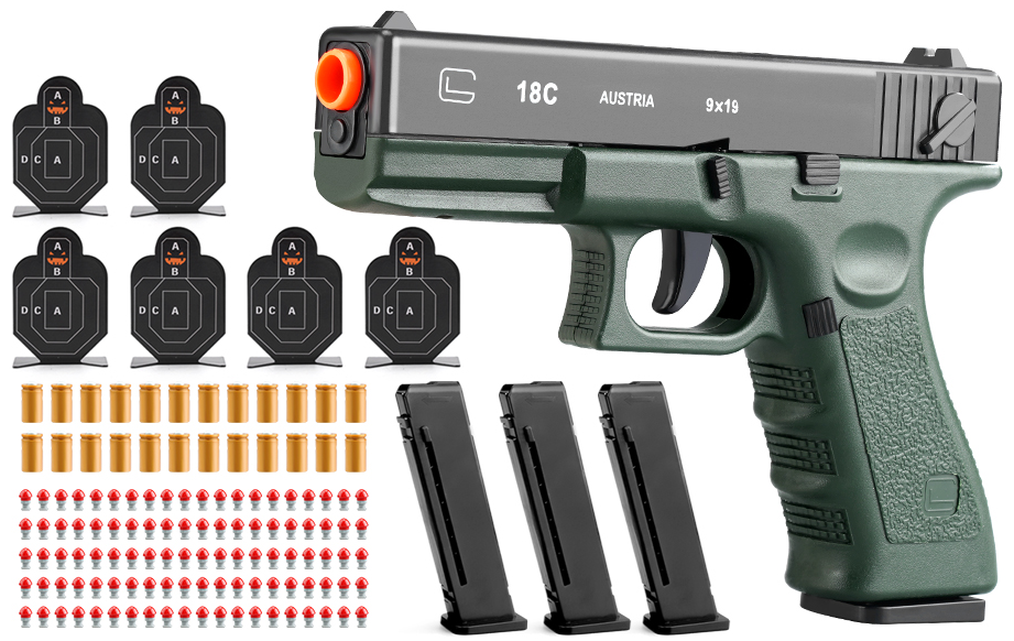 Clearance Shell Ejecting Revolver Foam Blaster, Smith & Wesson Style Manual Toy Pistol with EVA Soft Bullets & Targets, Kids Outdoor Shooting Game Toy