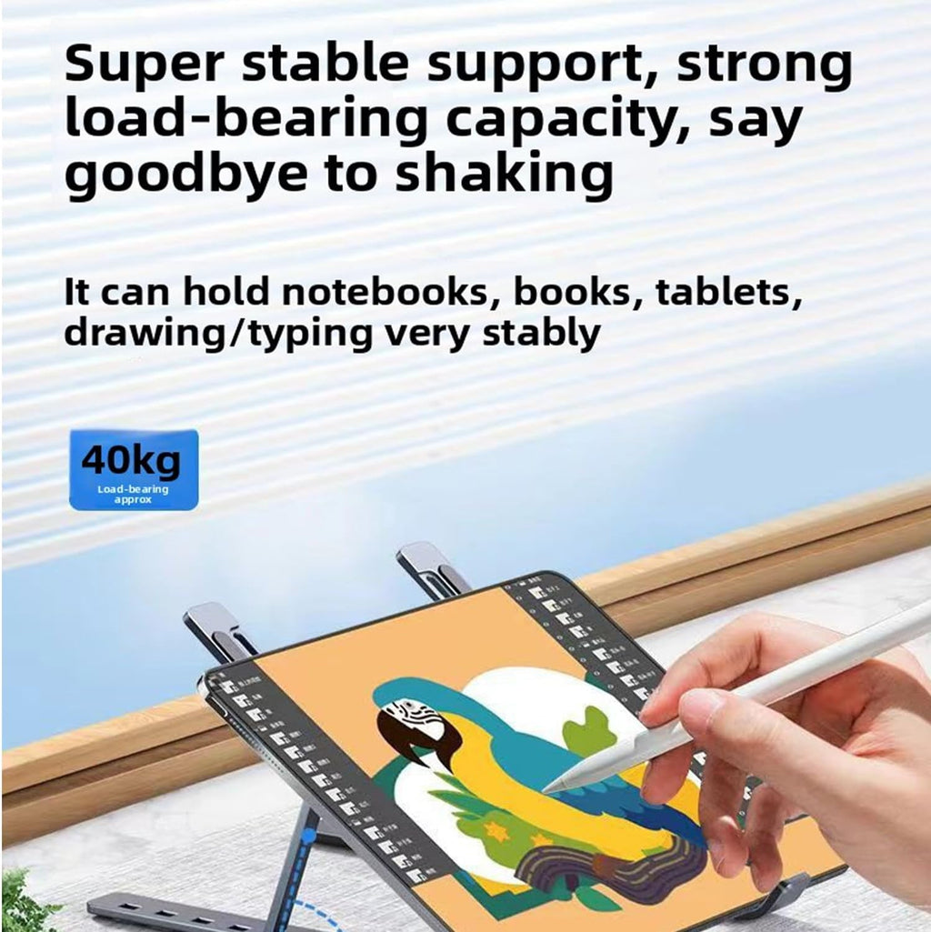 Adjustable Aluminum Laptop Stand Clearance, Foldable Portable Ergonomic Notebook Riser, Multi-Angle Height Adjustable Cooling Laptop Holder for Desk Travel Home Office