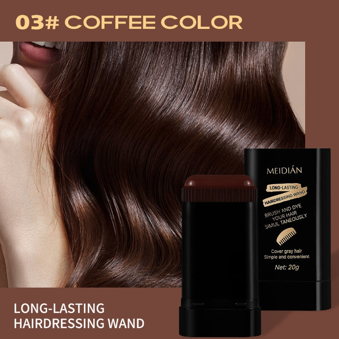 One-Time Hair Dye Stick Clearance, Coffee Color Root Touch-Up Hair Dressing Wand, Quick Cover Gray Hair Temporary Hair Color 20g