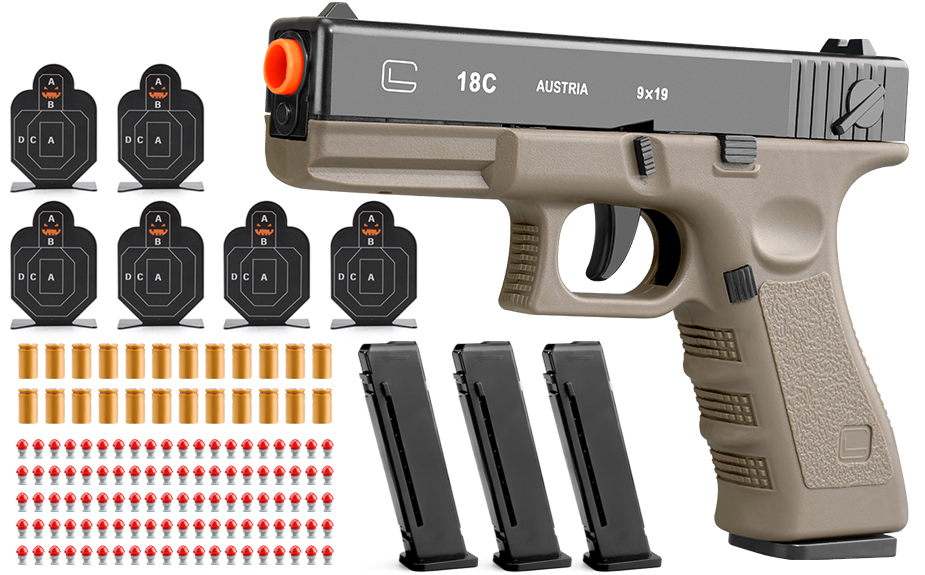 Clearance Shell Ejecting Revolver Foam Blaster, Smith & Wesson Style Manual Toy Pistol with EVA Soft Bullets & Targets, Kids Outdoor Shooting Game Toy