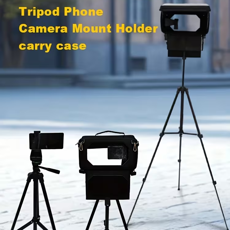 Adjustable Camera Tripod Stand with Phone Holder Clearance, Lightweight Portable Extendable Tripod for Smartphone DSLR Camera Vlog Live Streaming Video Shooting