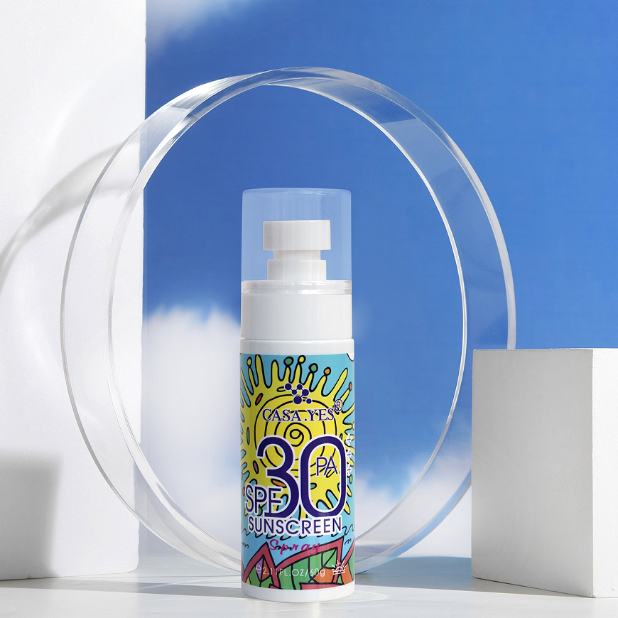 Clearance CASA.YES SPF30 PA++ Sunscreen Spray, Refreshing Hydrating UV Protection Mist, Portable Face & Body Sun Protection Spray 60g