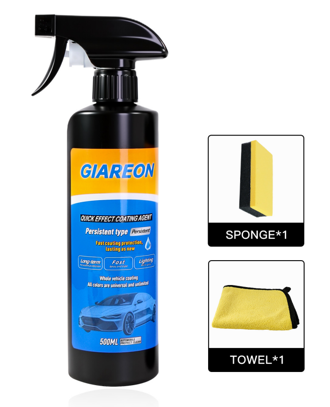 Quick Effect Car Coating Spray Clearance, 500ML Fast Nano Ceramic Coating Agent, Universal All Color Car Paint Shine & Protection Spray