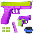 2845Pcs Clearance Mixed Color Shell Ejecting Toy Blaster Set, Manual Soft Foam Dart Pistol with Mini Toy Gun, Shell Casings & Ammo Wristband, Kids Outdoor Shooting Game Toy