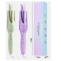Automatic Rotating Hair Curler Clearance, Auto Spin Curling Iron with 3 Temp Settings, Anti-Scald Ceramic Barrel Hair Waver, 2 Colors Green Purple Auto Hair Curling Wand for Beginners