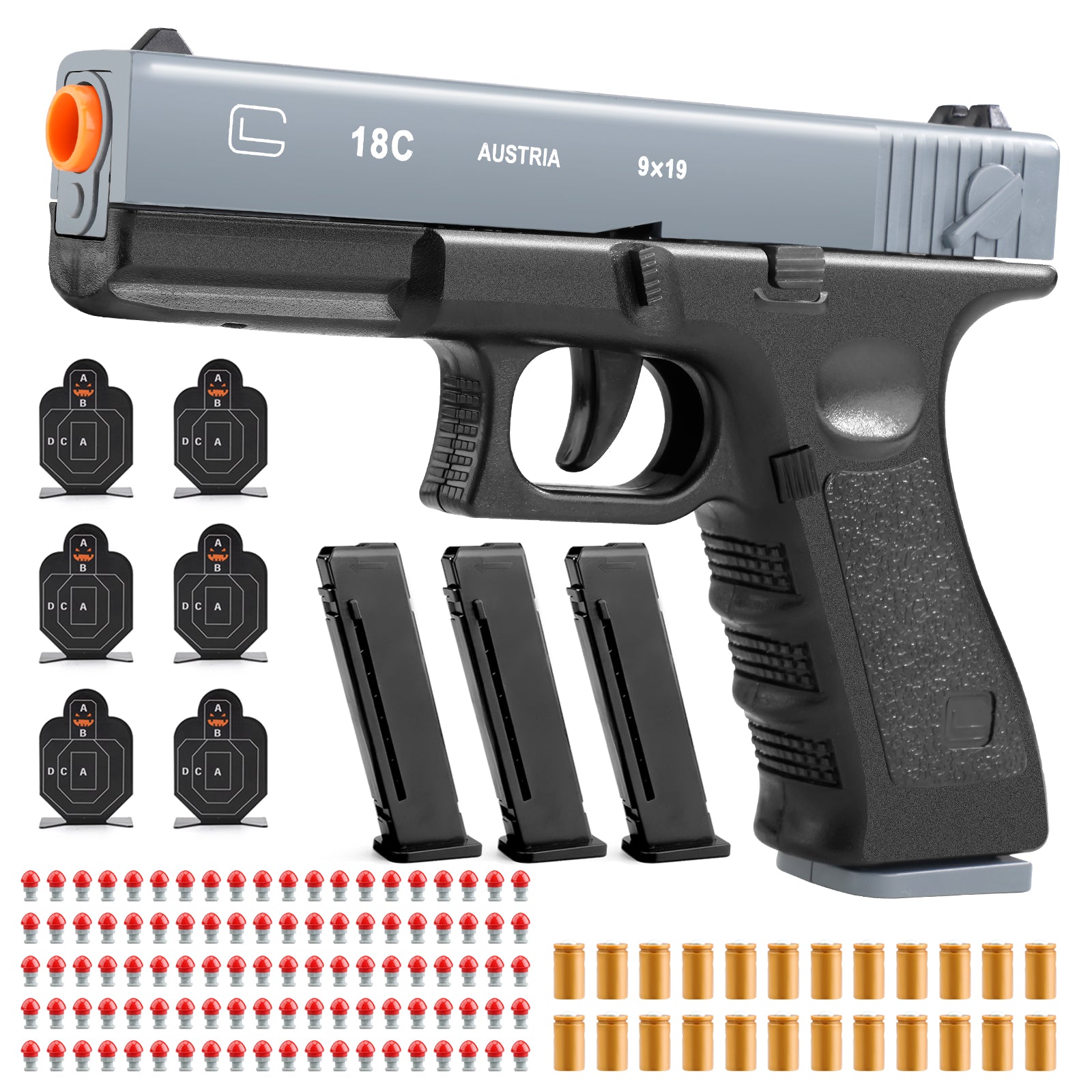 Clearance Shell Ejecting Revolver Foam Blaster, Smith & Wesson Style Manual Toy Pistol with EVA Soft Bullets & Targets, Kids Outdoor Shooting Game Toy