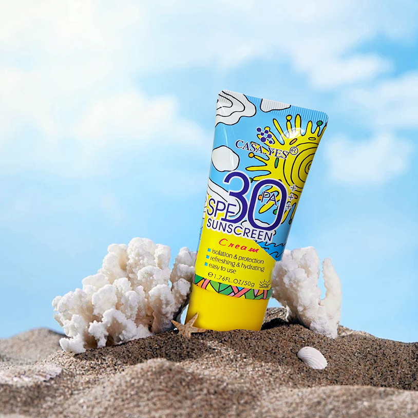 Clearance CASA.YES SPF30 PA++ Sunscreen Cream, Refreshing Hydrating UV Protection Sun Lotion, Non-Greasy Facial Body Sunblock 50g