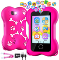Multi Color Kids Smart Toy Phone with Dual Camera Clearance, 8GB Touch Screen Educational Game Music Player, Toddler Learning Play Cell Phone with Anti-Drop Silicone Case