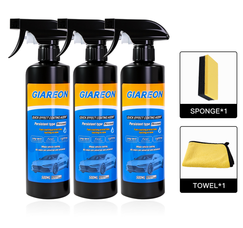 Quick Effect Car Coating Spray Clearance, 500ML Fast Nano Ceramic Coating Agent, Universal All Color Car Paint Shine & Protection Spray