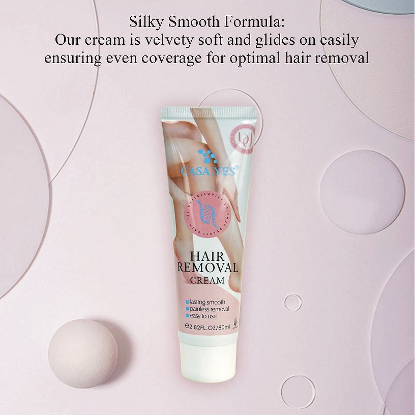 Clearance CASA.YES Painless Hair Removal Cream, Gentle Body Depilatory Cream for Arms Legs Underarms, Long Lasting Smooth Skin 80ml