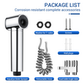 Handheld Bidet Sprayer Kit with Dual Outlet T-Valve Clearance, Retractable Coil Hose Wall Mount Toilet Sprayer, Multi Color Chrome White Gunmetal Bathroom Bidet Shower for Toilet Cleaning