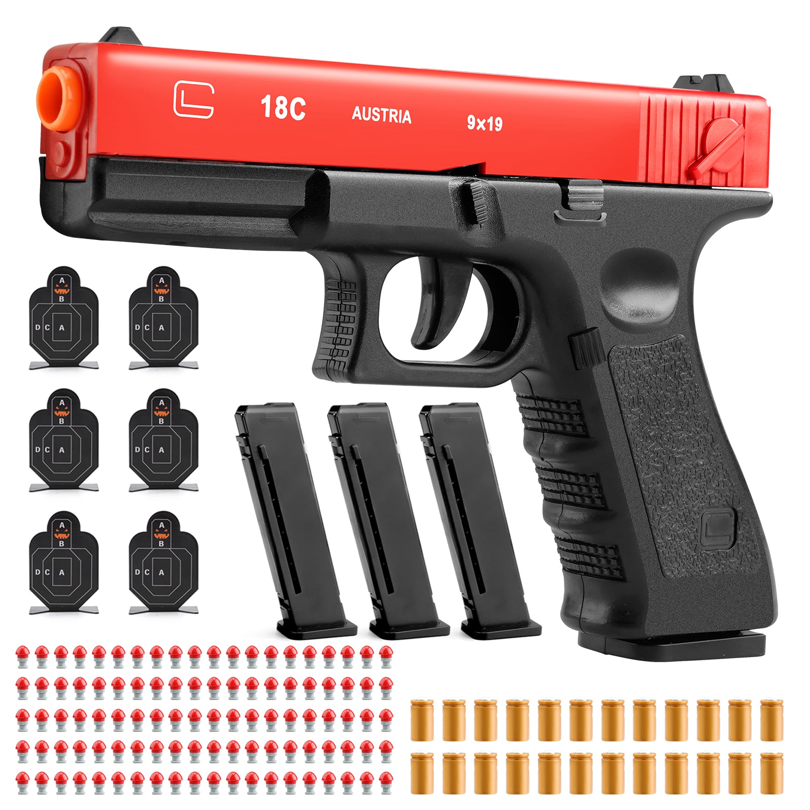 Clearance Shell Ejecting Revolver Foam Blaster, Smith & Wesson Style Manual Toy Pistol with EVA Soft Bullets & Targets, Kids Outdoor Shooting Game Toy