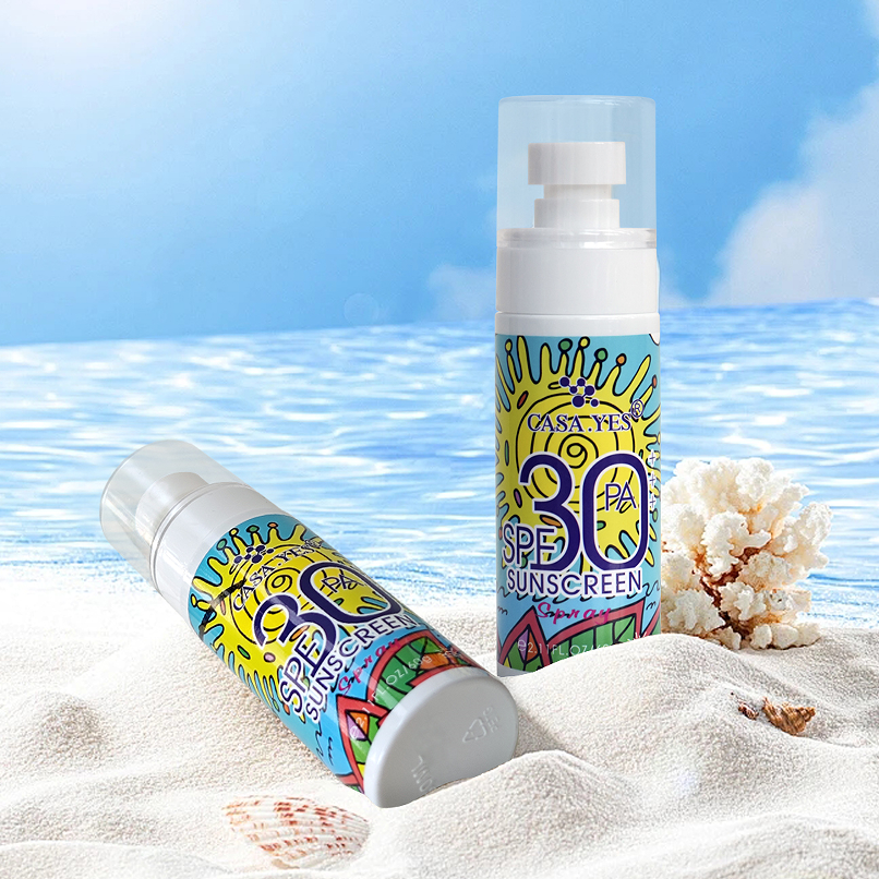 Clearance CASA.YES SPF30 PA++ Sunscreen Spray, Refreshing Hydrating UV Protection Mist, Portable Face & Body Sun Protection Spray 60g