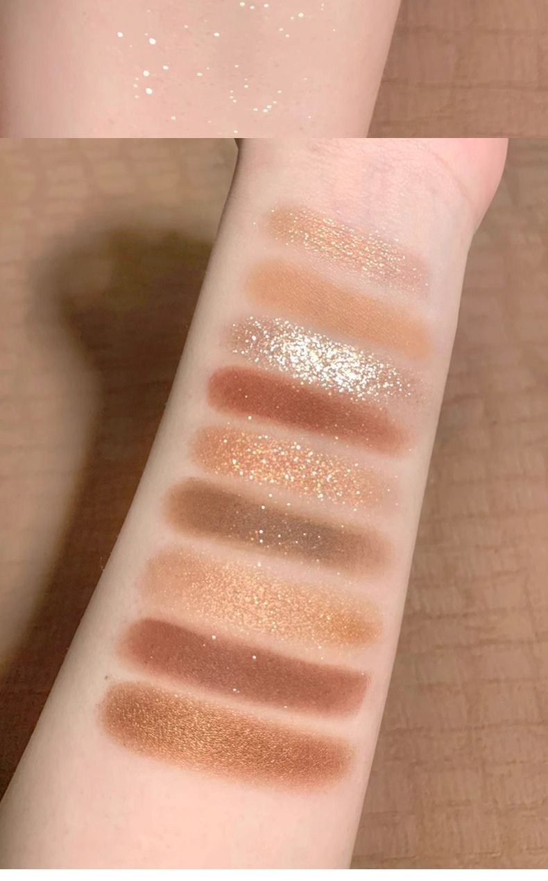 9 Shades Neutral Eyeshadow Palette, Matte + Sparkle Glitter Eye Makeup, Earth Tone Eyeshadow Compact, Mixed Styles Random Delivery Clearance Stock