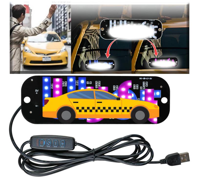 Mixed Lot Uber Taxi LED Car Sign Light Clearance, USB RGB Multi-Color Windshield LED Indicator Light, Suction Cup Mount Ride Share Car Interior LED Warning Light Assorted Bundle