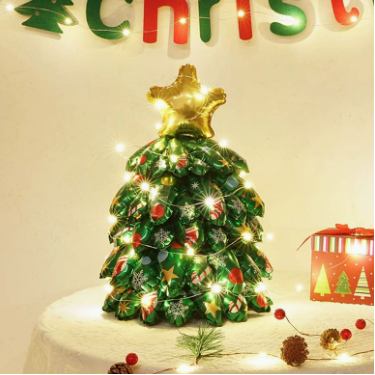1920Pcs Clearance Christmas Tree Foil Balloon Set, Self-Standing 3D Xmas Tree Aluminum Balloon with Star Topper, Indoor Christmas Party Table Decor Photo Prop
