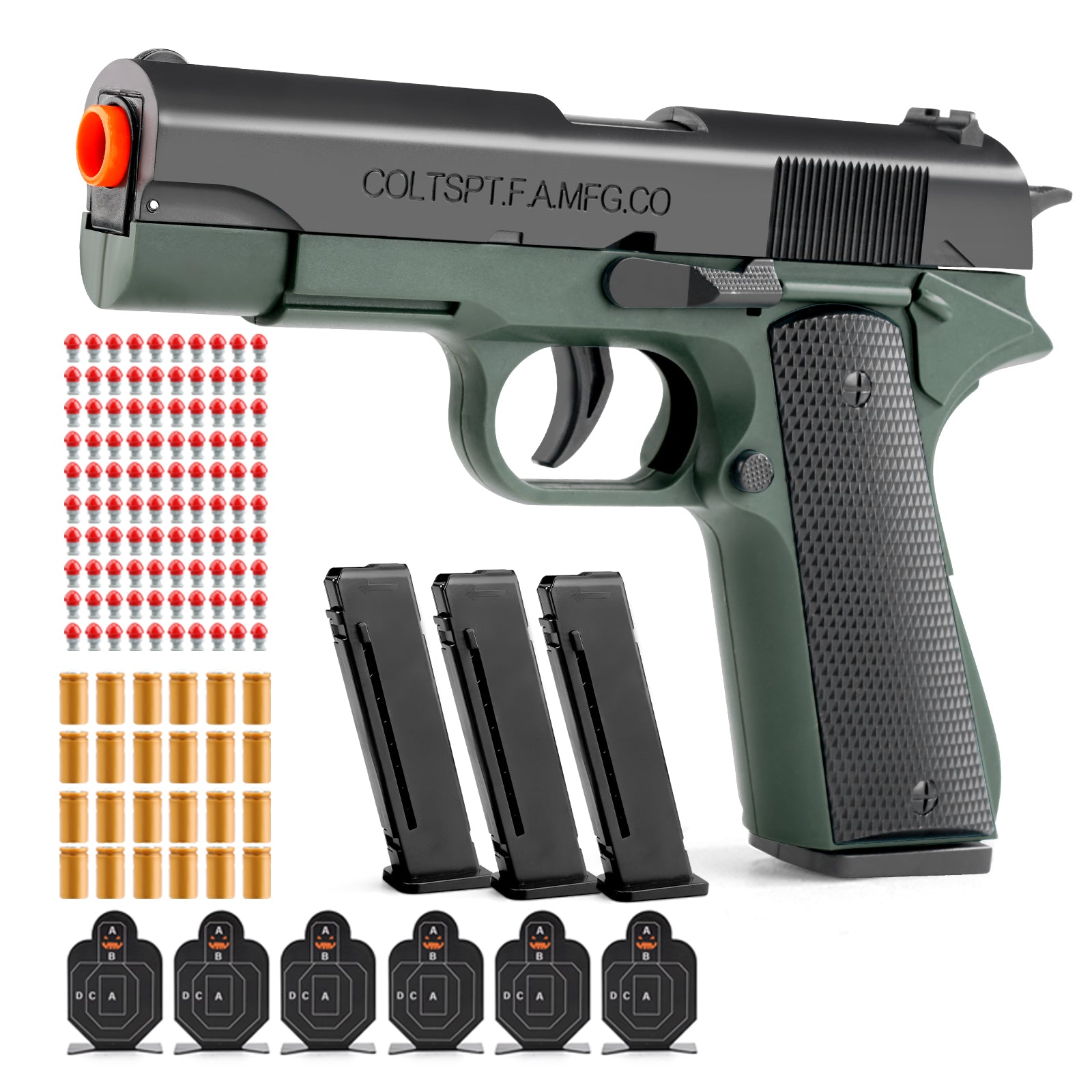 Clearance Shell Ejecting Revolver Foam Blaster, Smith & Wesson Style Manual Toy Pistol with EVA Soft Bullets & Targets, Kids Outdoor Shooting Game Toy