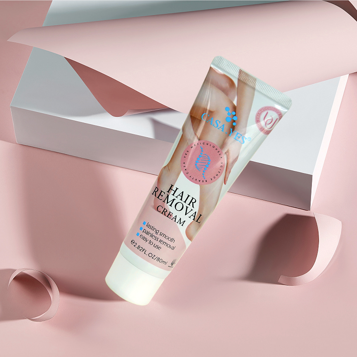 Clearance CASA.YES Painless Hair Removal Cream, Gentle Body Depilatory Cream for Arms Legs Underarms, Long Lasting Smooth Skin 80ml