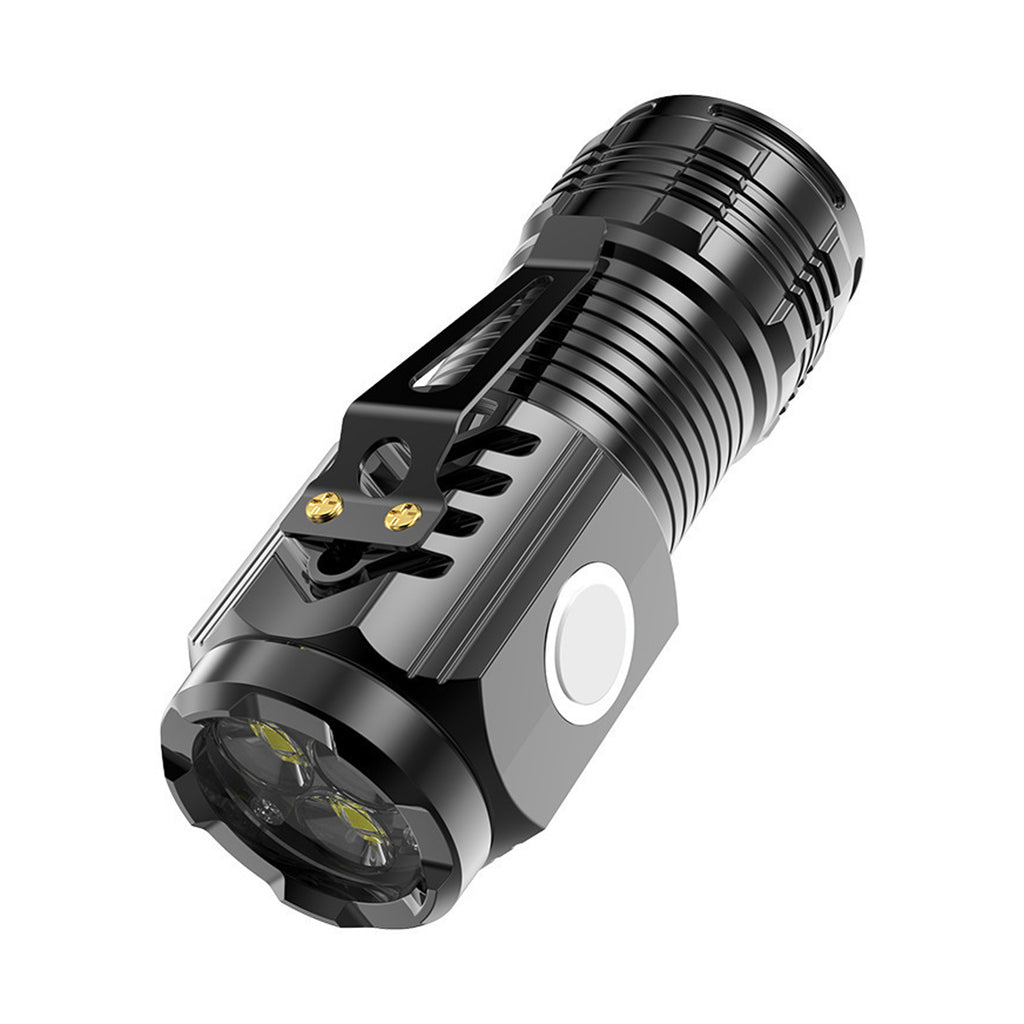Mini LED Flashlight with Clip Clearance, Dual Beads Super Bright Pocket Torch, USB Rechargeable Waterproof Small Flash Light for Camping Hiking Emergency EDC