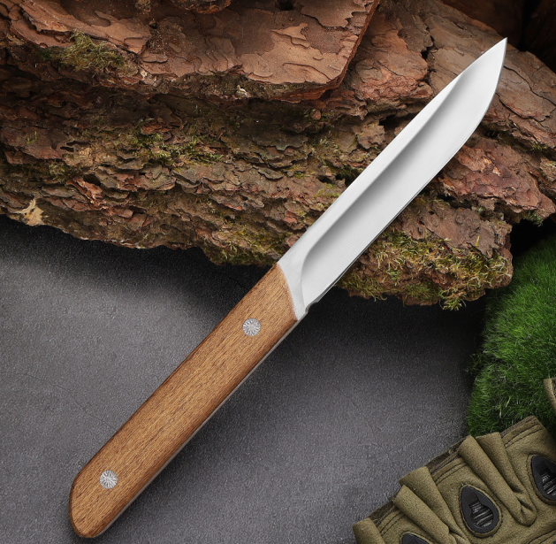 Kitchen Knife Set Clearance, High Carbon Stainless Steel Nakiri Cleaver Chef Santoku Paring Knife, Wooden Handle Sharp Cutting Knives for Meat Vegetable Fruit