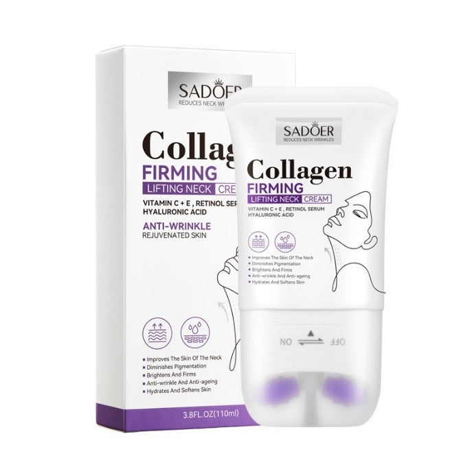 Roller Massage Neck Firming Cream, Collagen Anti-Aging Neck Lotion, Reduce Double Chin & Neck Wrinkles Clearance Stock