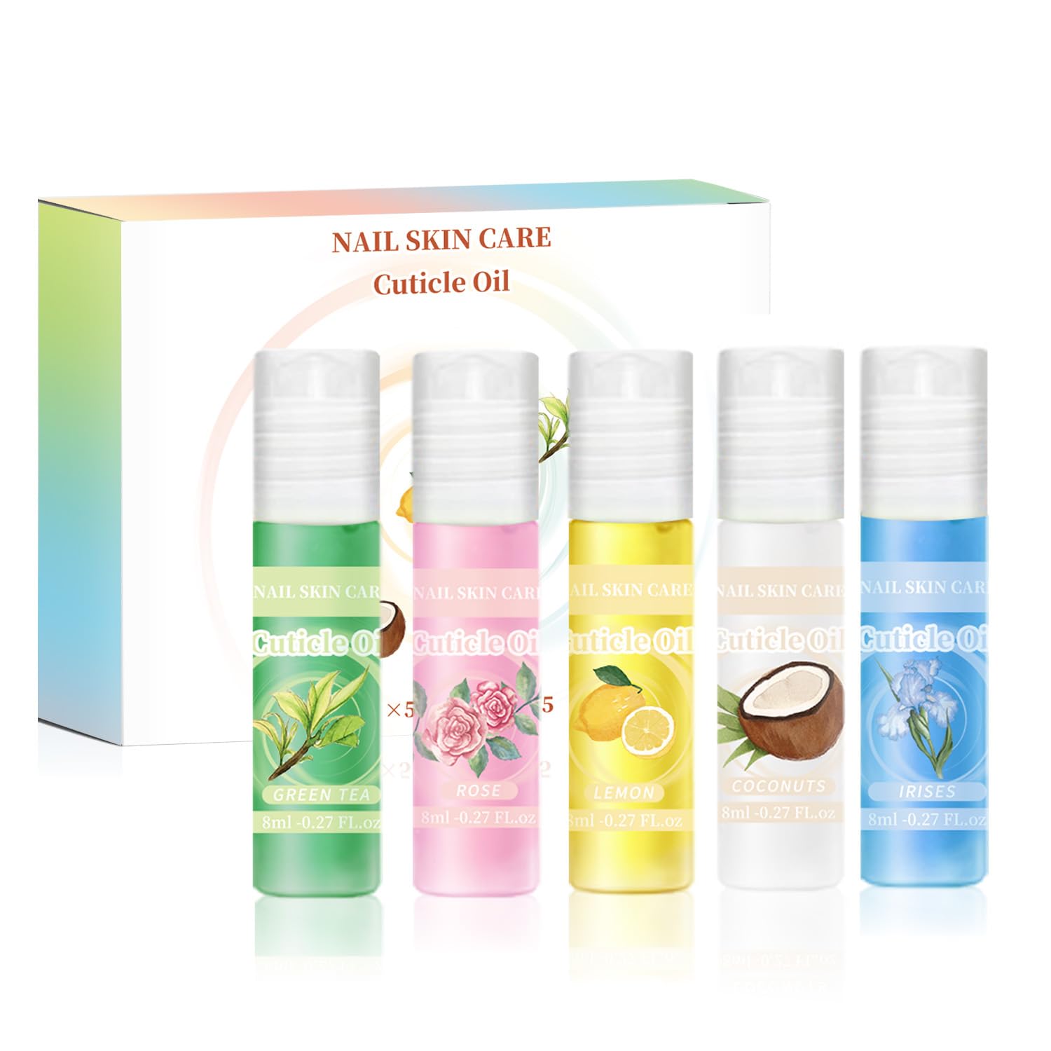 Clearance 5Pcs Mini Cuticle Oil Roller Balls, Mild Moisturizing Nail Care Oil, Soften Cuticles & Repair Cracked Nail Edges, Portable Travel Size