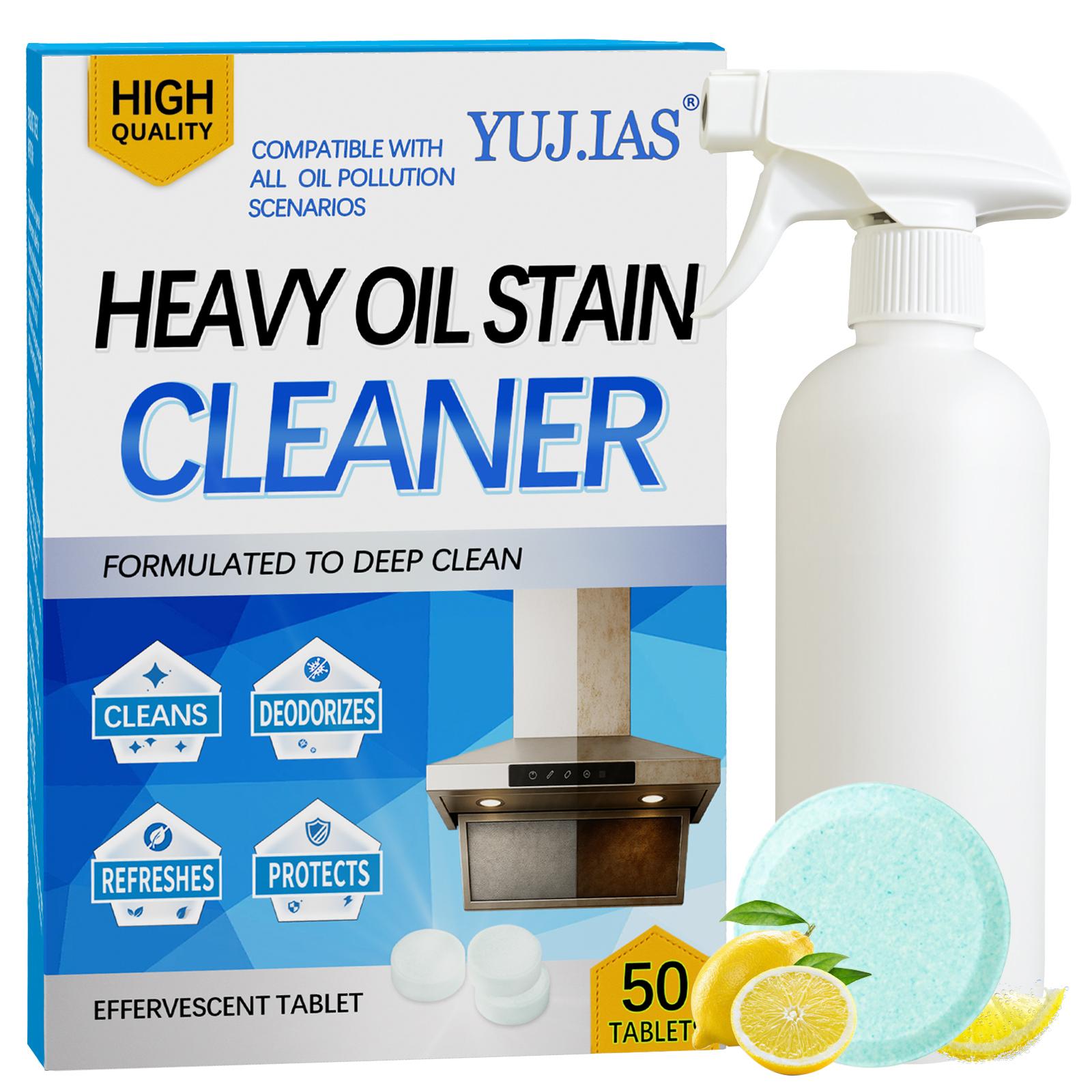 Heavy Oil Stain Cleaner Effervescent Tablets, 50 Count, All-Scenario Degreaser, Deep Cleaning, Cleans, Deodorizes, Refreshes & Protects Kitchen Surfaces