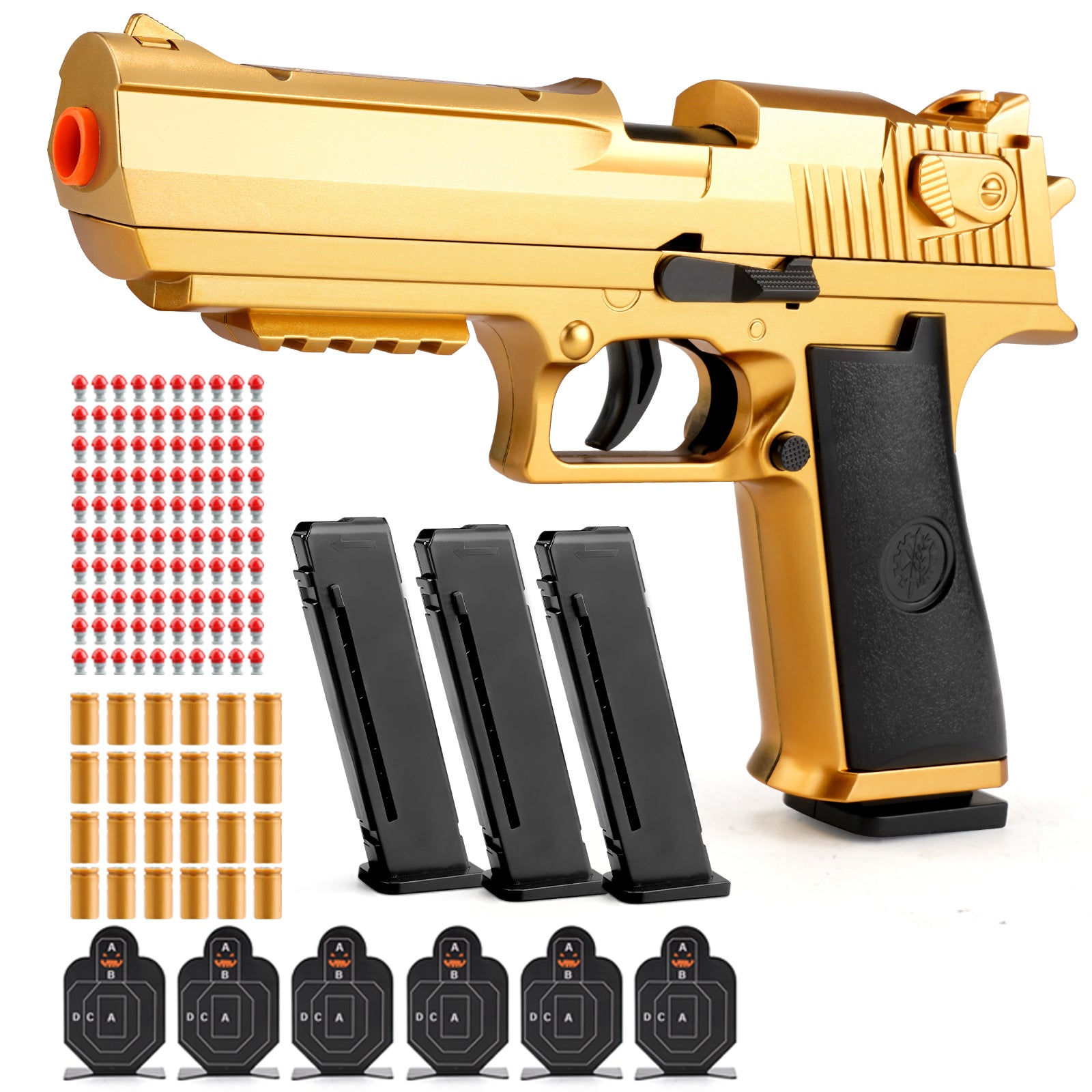 Clearance Shell Ejecting Revolver Foam Blaster, Smith & Wesson Style Manual Toy Pistol with EVA Soft Bullets & Targets, Kids Outdoor Shooting Game Toy