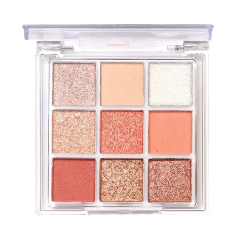 9 Shades Neutral Eyeshadow Palette, Matte + Sparkle Glitter Eye Makeup, Earth Tone Eyeshadow Compact, Mixed Styles Random Delivery Clearance Stock