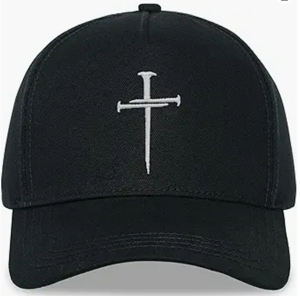 Three Nails Cross Embroidery Baseball Hat, Religious Faith Christian Adjustable Dad Cap Clearance Overstock