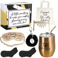 Wholesale Clearance 7Pcs Bridal Engagement Gift Box Set, Future Bride Wedding Planning Gift Kit with Insulated Tumbler Sleep Mask Tote Bag, Bachelorette Party Favor Bulk Supplies