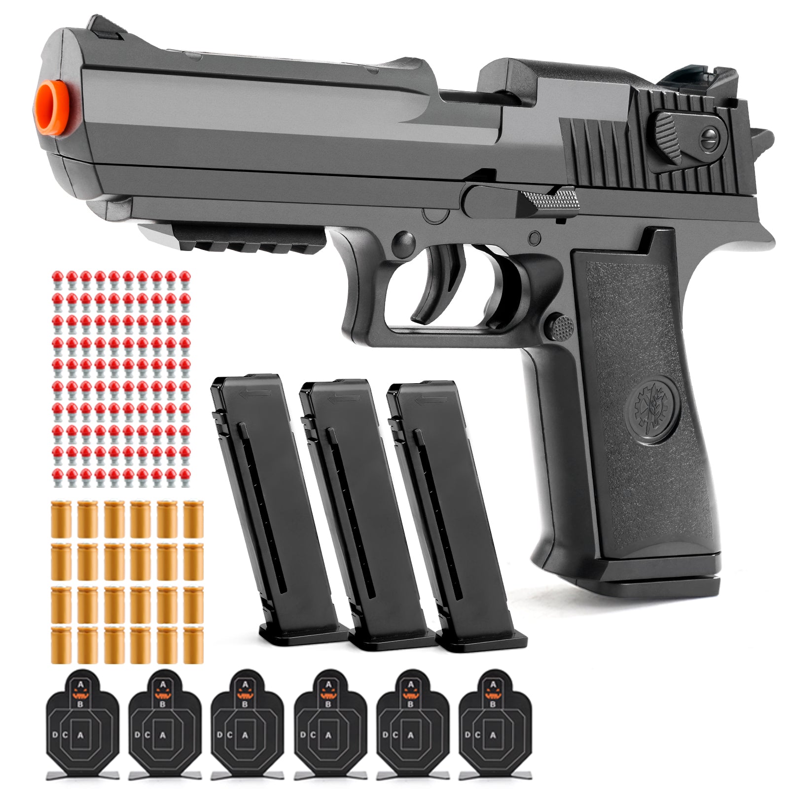 Clearance Shell Ejecting Revolver Foam Blaster, Smith & Wesson Style Manual Toy Pistol with EVA Soft Bullets & Targets, Kids Outdoor Shooting Game Toy