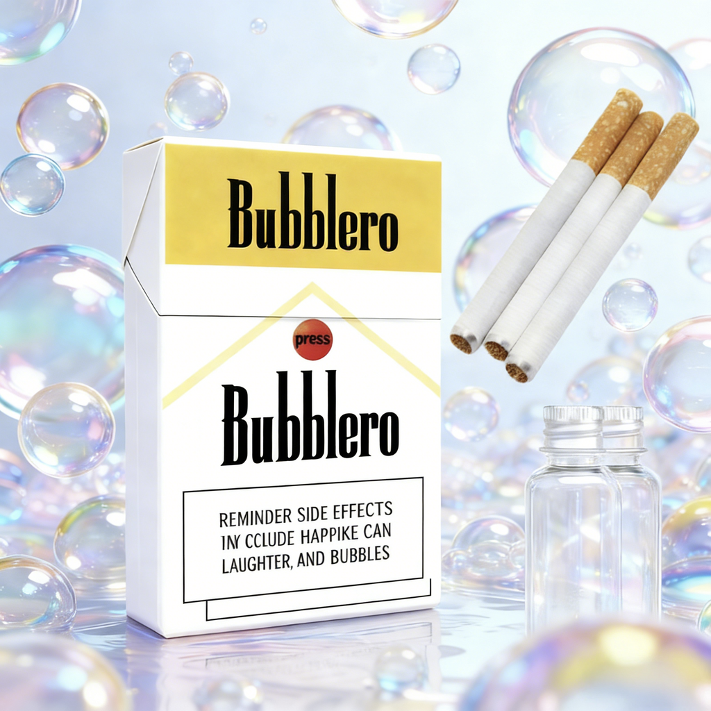 Cigarette Box Bubble Toy Set Clearance, Novelty Fake Cigarette Bubble Wands with Mini Bubble Solution, Funny Prank Photo Prop Bubble Maker for Party Gift Kids Outdoor Play