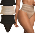 5013Pcs Clearance Women High Waist Shapewear Underwear, Tummy Control Shaping Thong Boyshort Panties, Mesh Lace Body Shaper Briefs Butt Lifter Slimming Intimates for Daily Outfit
