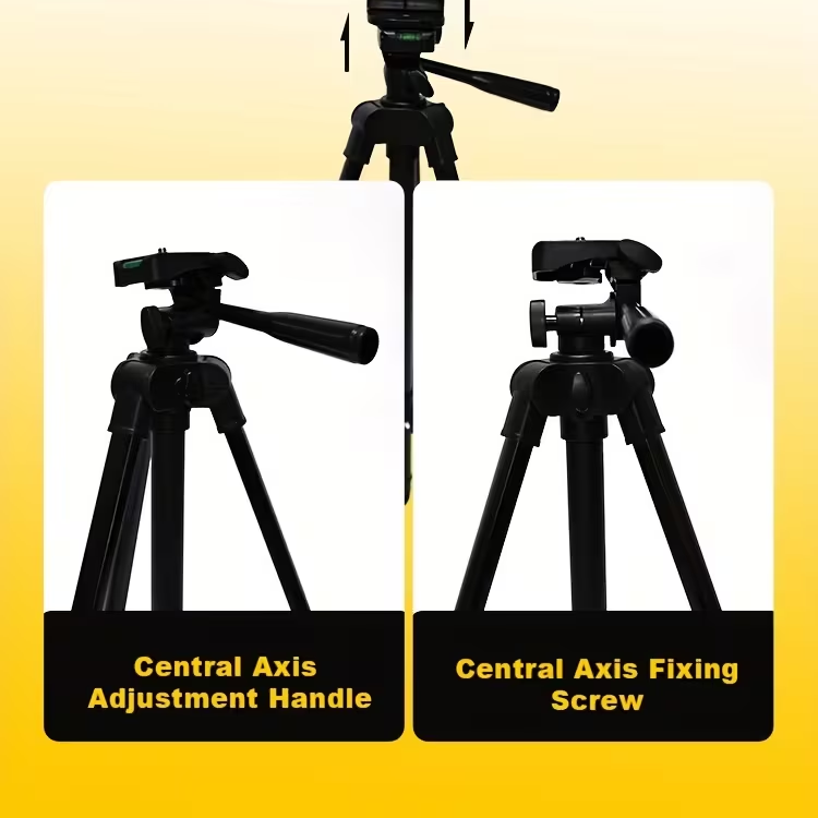 Adjustable Camera Tripod Stand with Phone Holder Clearance, Lightweight Portable Extendable Tripod for Smartphone DSLR Camera Vlog Live Streaming Video Shooting