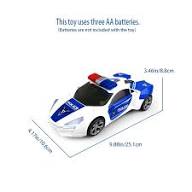 Bump & Go Police Car Toy Clearance, Electric Automatic Open Door Sports Car with LED Lights & Siren Music, Toddler Kids Vehicle Toy