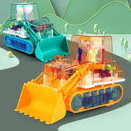 Universal Walking Gear Bulldozer, Light Up Musical Transparent Excavator Truck, Toddler STEM Toy Clearance Stock