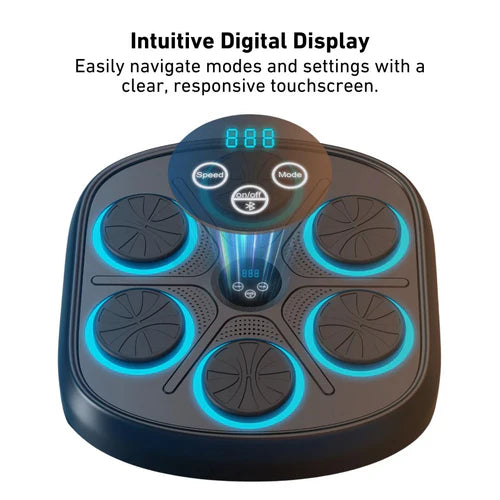 Clearance Smart Music Boxing Machine, Wall-Mounted Bluetooth Electronic Punching Target with Boxing Gloves, LED Light & Counting Home Fitness Stress Relief Equipment
